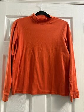 Speculation Orange Mock Neck Long Sleeve Shirt Size PL